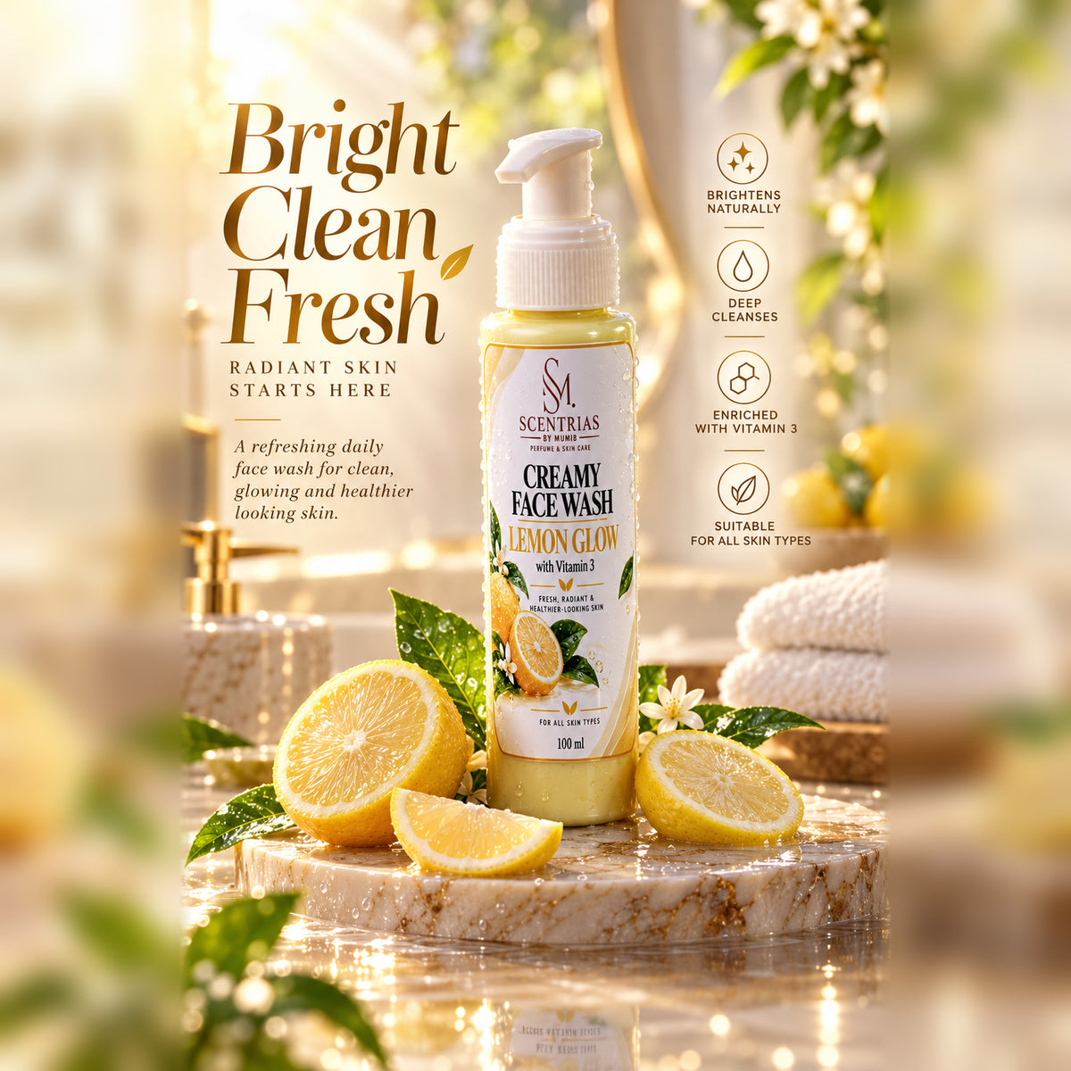 LEMON GLOW CREAMY FACE WASH
